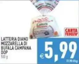 Pim Supermercati Latteria Diano Mozzarella di Bufala Campana DOP offerta