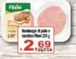 CTS Supermercati Hamburger di pollo e tacchino Fileni offerta