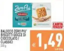 Pim Supermercati Balocco zero piu' biscotti gocce di cioccolato / classici offerta