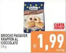 Pim Supermercati Brioche Pasquier krapfen al cioccolato offerta