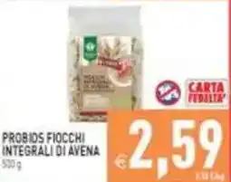 Pim Supermercati Probios fiocchi integrali di avena offerta