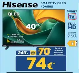 Euronics Tufano Hisense 40" Smart TV QLED offerta