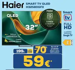 Euronics Tufano Haier 32" Smart TV QLED H32S80GFX offerta
