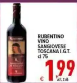 Iper Triscount Rubentino vino sangiovese toscana i.g.t. offerta
