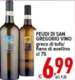 Iper Triscount Feudi di San Gregorio vino greco di tufo/fiano di avellino offerta
