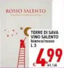 Iper Triscount Terre di Sava Vino Salento bianco/rosso offerta