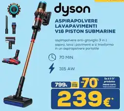 Euronics Tufano Dyson aspirapolvere lavapavimenti V16 Piston Submarine offerta