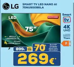 Euronics Tufano LG 75" Smart TV LED NANO AI offerta