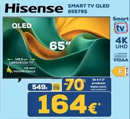 Euronics Tufano Hisense 65" Smart TV QLED offerta