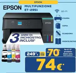 Euronics Tufano Epson multifunzione ET-2951 offerta