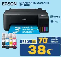 Euronics Tufano Epson Stampante Ecotank ET-1810 offerta