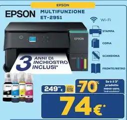 Euronics Tufano Epson multifunzione ET-2951 offerta