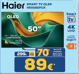 Euronics Tufano Haier 50" Smart TV QLED offerta
