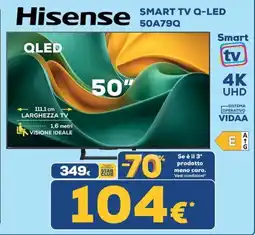 Euronics Tufano Hisense 50" Smart TV Q-LED offerta