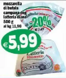 Il Castoro Supermercati Mozzarella di bufala campana dop latteria diano offerta