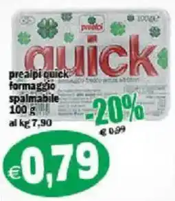 Il Castoro Supermercati prealpi quick formaggio spalmabile offerta
