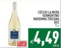 Pim Supermercati Cecchi la Mora Vermentino Maremma Toscana DOC offerta