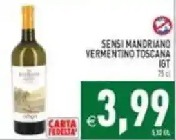 Pim Supermercati Sensi Mandriano Vermentino Toscana IGT offerta