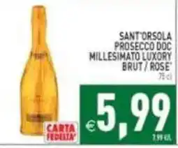 Pim Supermercati Sant'Orsola Prosecco Doc Millesimato Luxury Brut / Rose' offerta