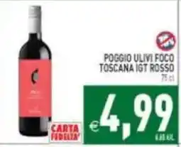 Pim Supermercati Poggio ulivi foco toscana igt rosso offerta