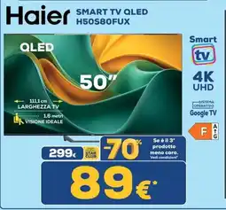 Euronics Tufano Haier 50" Smart TV QLED H50S80FUX offerta