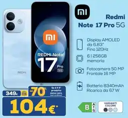 Euronics Tufano Redmi Note 17 Pro 5G offerta