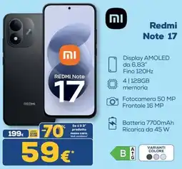 Euronics Tufano Redmi Note 17 offerta