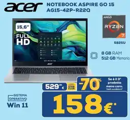 Euronics Tufano Acer Notebook Aspire Go 15 offerta
