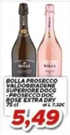 MA Supermercati Bolla Prosecco Valdobbiadene Superiore DOC - Prosecco DOC Rose Extra Dry offerta