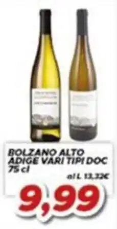 MA Supermercati Bolzano Alto Adige Vari Tipi Doc offerta
