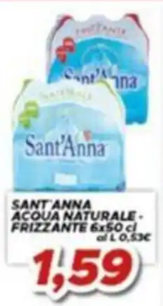 MA Supermercati Sant'Anna acqua naturale frizzante offerta
