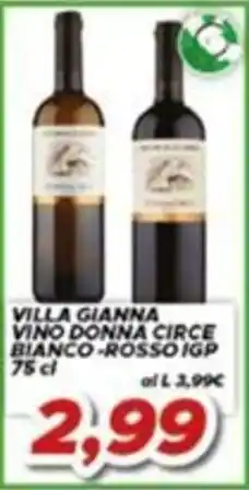 MA Supermercati Villa Gianna Vino Donna Circe Bianco-Rosso IGP offerta