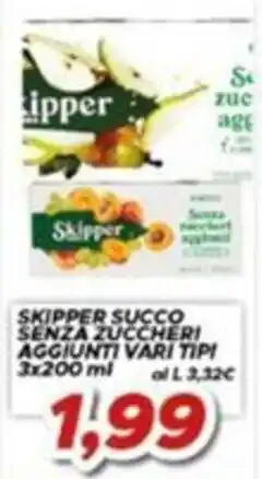 MA Supermercati Skipper succo senza zuccheri aggiunti vari tipi offerta