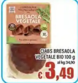 Top Supermercati Ciabs bresaola vegetale bio offerta