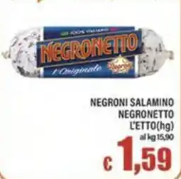 Top Supermercati Negroni salamino negronetto offerta