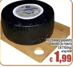 Top Supermercati Pecorino Gigante Nero La Fonte offerta