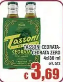 Top Supermercati Tassoni Cedrata Cedrata Zero offerta