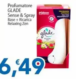 Sidis Profumatore Glade Sense & Spray Base + Ricarica Relaxing Zen offerta