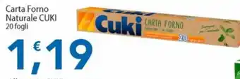 Sidis Carta Forno Naturale Cuki offerta
