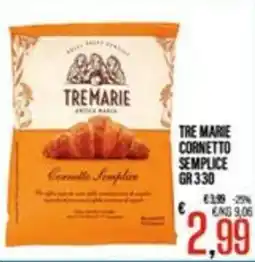 Supermercati EffePiù Tre Marie Cornetto Semplice offerta