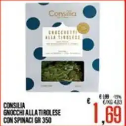 Supermercati EffePiù Consilia gnocchi alla tirolese con spinaci offerta
