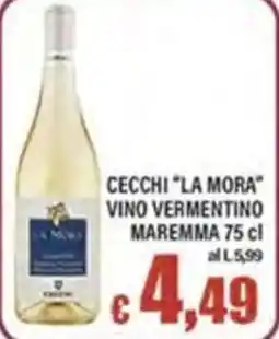 Top Supermercati Cecchi "La Mora" vino vermentino offerta