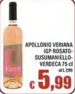 Top Supermercati Apollonio Veriana IGP Rosato-Susumaniello-Verdeca offerta
