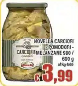 Top Supermercati Novella carciofi pomodori melanzane offerta