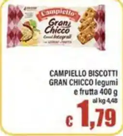 Top Supermercati Campiello biscotti gran chicco legumi e frutta offerta