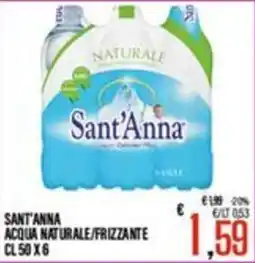 Supermercati EffePiù Sant'Anna acqua naturale/frizzante offerta