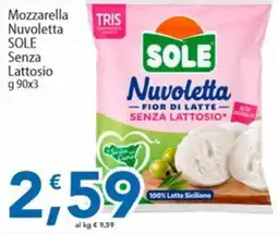Sidis Mozzarella Nuvoletta SOLE Senza Lattosio offerta