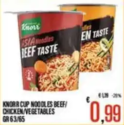 Supermercati EffePiù Knorr cup noodles beef/chicken/vegetables offerta