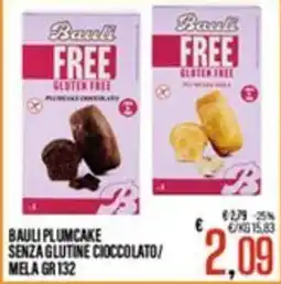 Supermercati EffePiù Bauli Plumcake senza glutine cioccolato / mela offerta