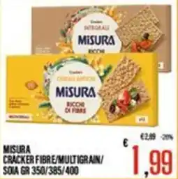 Supermercati EffePiù Misura cracker fibre/multigrain/soia offerta